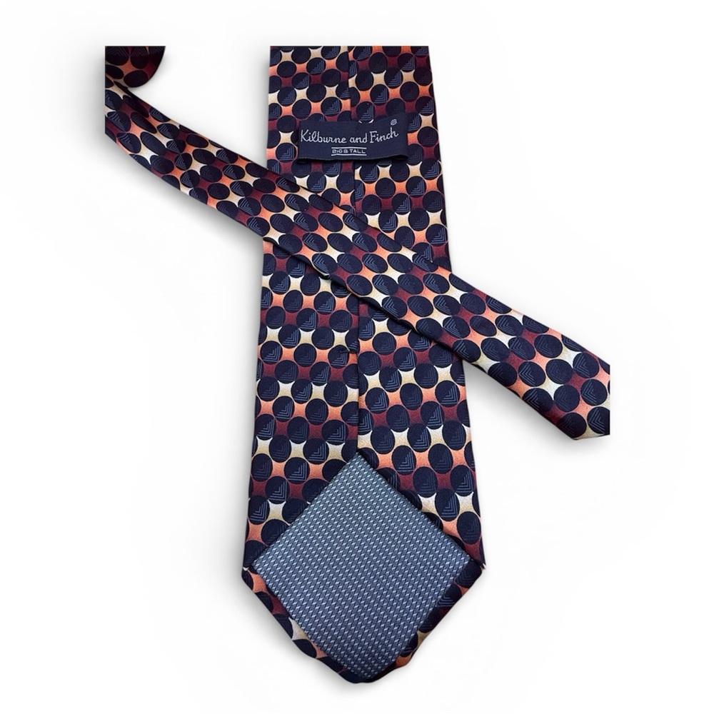 Kilburne & Finch Big & Tall Silk Tie 70"
Geometric Retro Print EUC